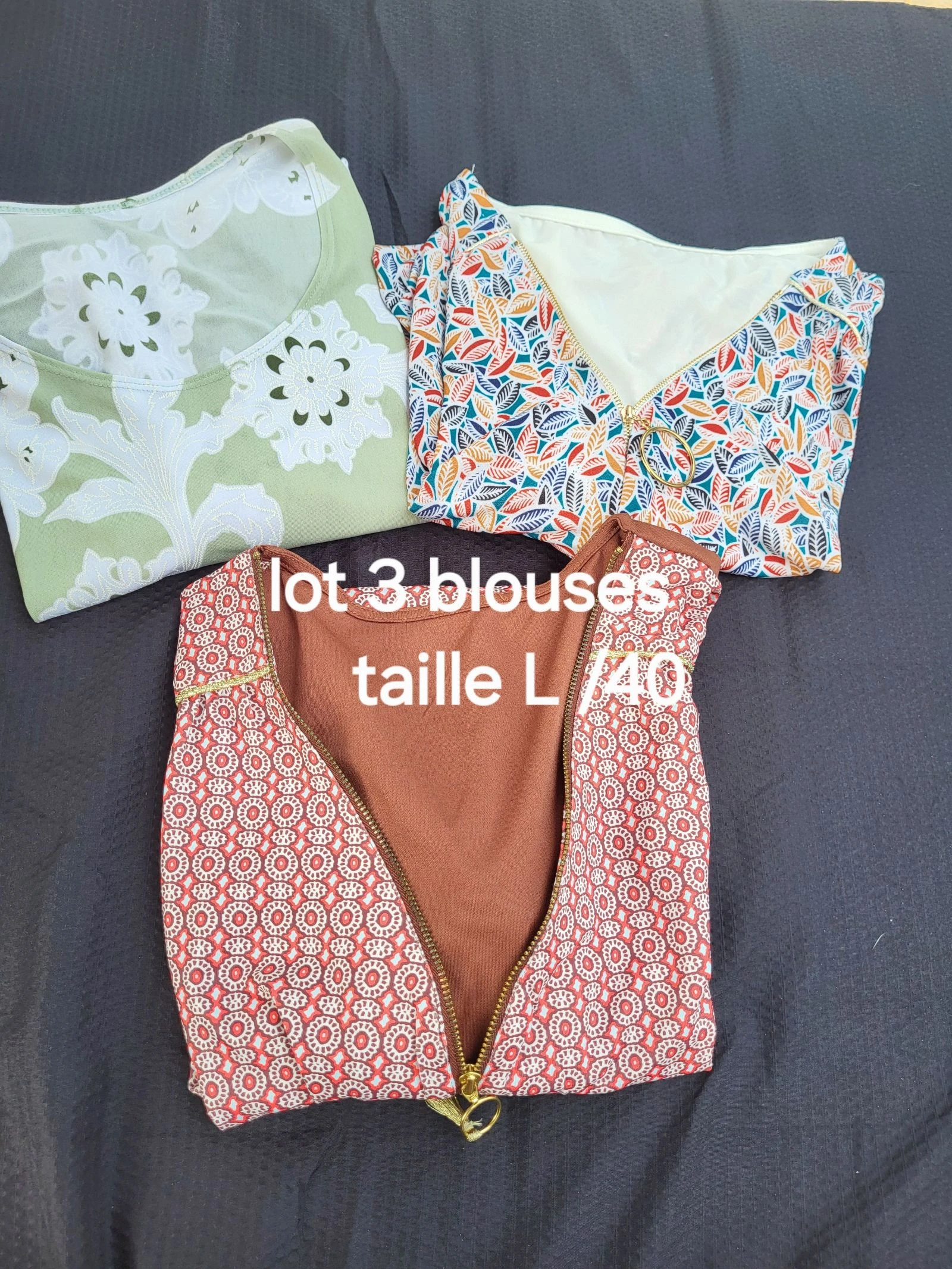 Lot 3 hauts blouses femme taille 40